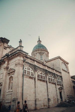 Cathedral of the Assumption of the Virgin Mary in Dubrovnik old town, Croatiaの写真素材