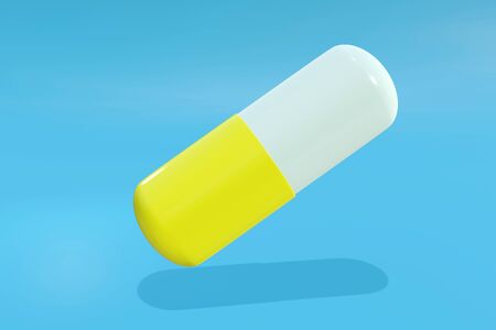 Capsules pills chemistry healthy and medicine antibiotic. 3D Rendering.の写真素材