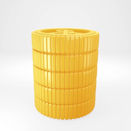 Gold coins finance income business money success. Illustration  wallpaper for backdrop background. Business brochure cover wed design product presentation. 3D Rendering.の写真素材