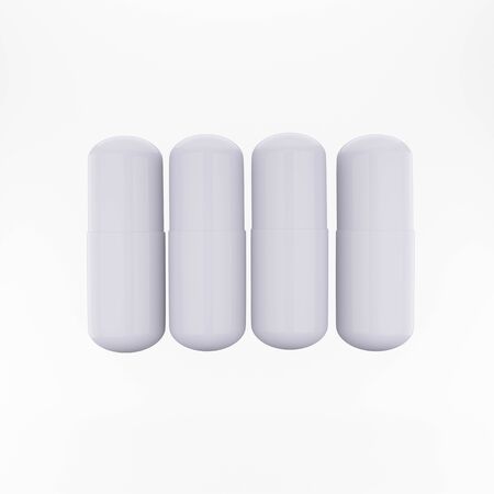 Capsules pills chemistry healthy and medicine antibiotic. 3D Rendering.の写真素材