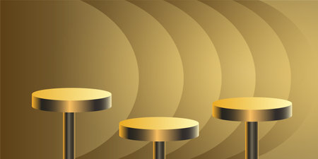 Golden mockups.  gold tube with gradation backgroundのイラスト素材
