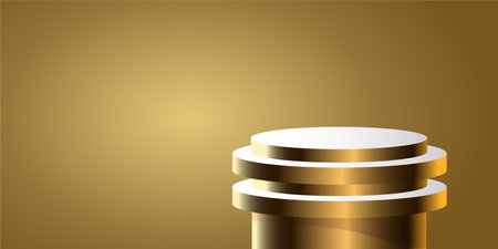 Golden mockups.  gold tube with gradation backgroundのイラスト素材