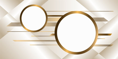 Two Golden color shiny cirlce. infographicTemplate concept.Vector Illustration.n.のイラスト素材