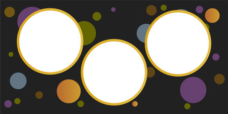 Three Infographics Colorful Abstract Circle with Gradient Style for Wallpaper, Web, Elements, Banners, etc.のイラスト素材