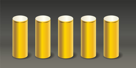 Yellow Tube shape Business Infographic, vector illustratorのイラスト素材