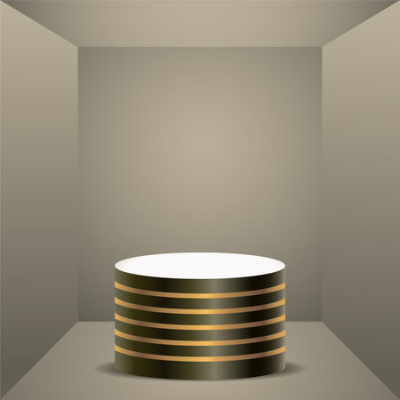 Scene with podium for mock up presentation in minimal style, Vector illustration.のイラスト素材