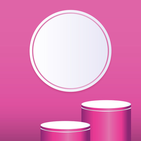 Abstract background for product presentation. Round podium on pink background. Vector illustrationのイラスト素材