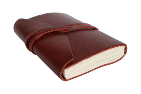 Leather bound travel journalの写真素材