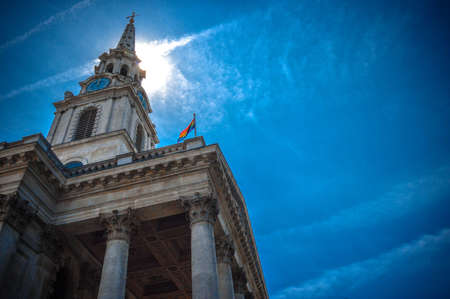 church with sunの写真素材