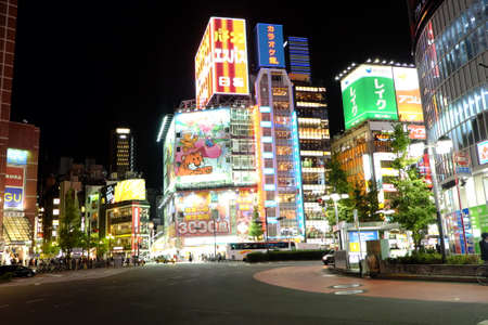 Tokyo street by nightのeditorial素材