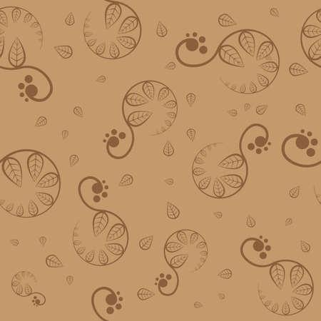 Seamless brown floral pattern  Vector illustrationのイラスト素材