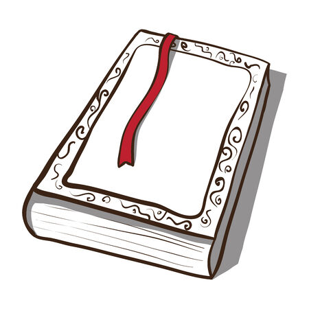 White old book  Vector icon  Hand drawn illustrationのイラスト素材