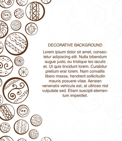 Abstract design template with decorative circles  Hand drawn illustrationのイラスト素材