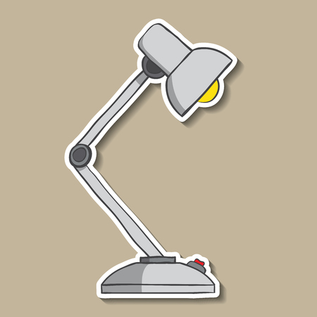 Table lamp with button on paper  Vector illustrationのイラスト素材