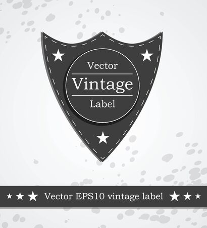 Black shield label with retro vintage styled designのイラスト素材