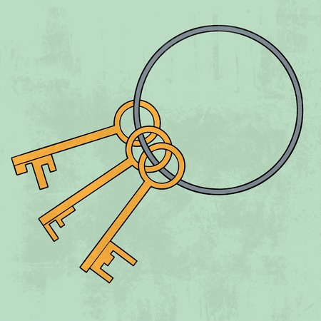Old keys bunch  Vector illustrationのイラスト素材