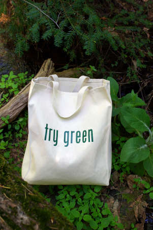 Shopping bag made out of recycled materials, replaces plasic shopping bags.の写真素材