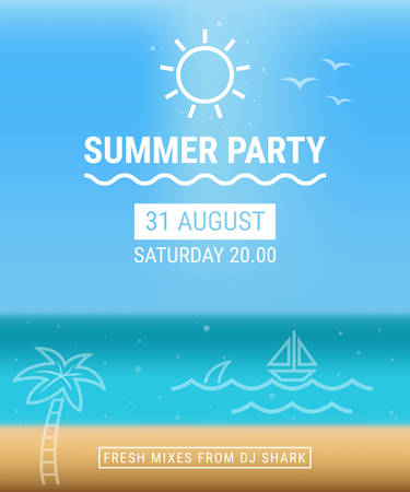Summer party posterのイラスト素材