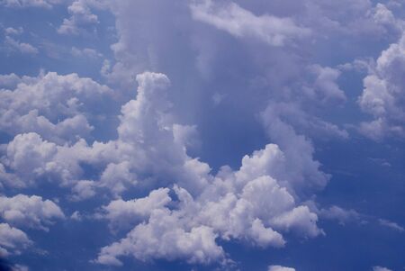 Blue sky background with clouds way to India From Bali.Sunny Day..の写真素材