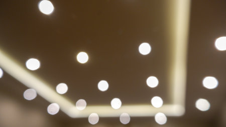 Defocused Light Lamps - Lamps On The Ceiling In A Roomの写真素材
