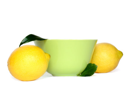 Juicy ripe lemons isolated on white background