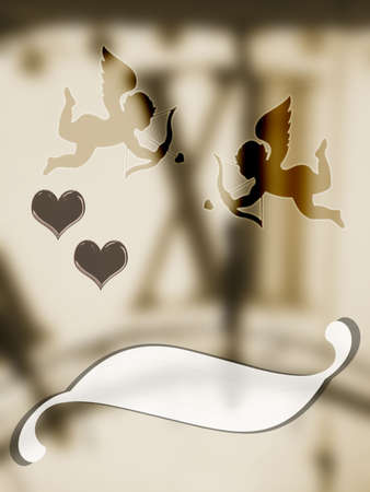 Valentine cupids with o'clockの写真素材