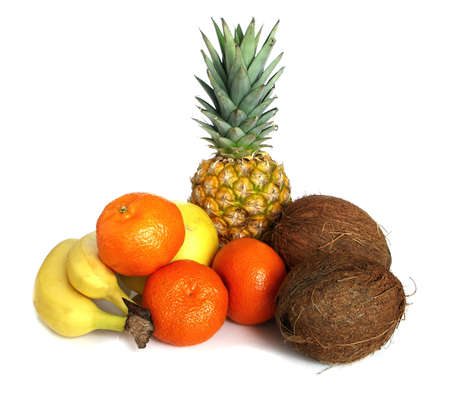 Tropical fruit with white backgroundの写真素材
