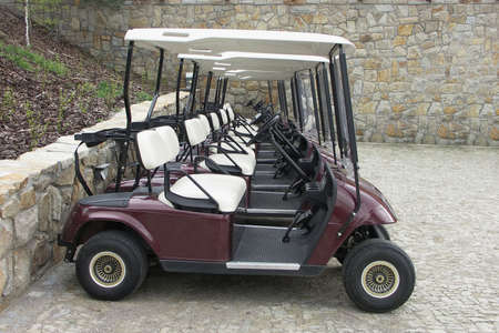 Golf carts in one's seriesの写真素材