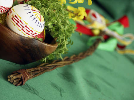 Easter - still-life with painted eggsの写真素材