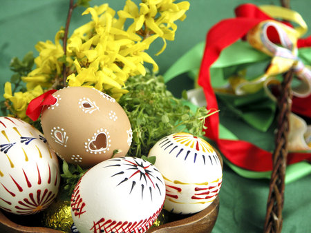 Easter - still-life with painted eggs