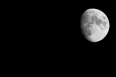 bright moon in black night