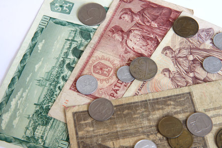 Czech old money on white background