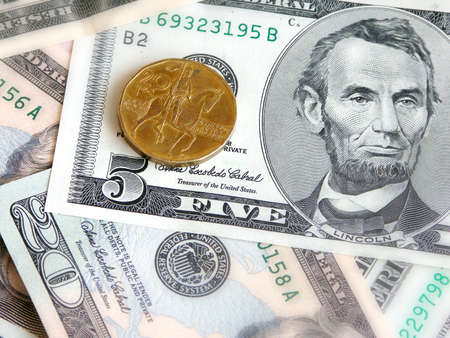 heap of dollars, money backgroundの写真素材