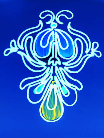 a beautiful blue colored abstract flower backgroundの写真素材