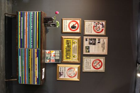 MILAN, ITALY - APR 8, 2017: Products displayed at Salone del Mobile 2017, international furniture and accessories exhibition.のeditorial素材