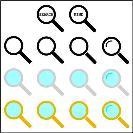 Magnifying glass icon vector graphic icon set.のイラスト素材