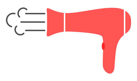Blow hair dryer pink vector art image.のイラスト素材