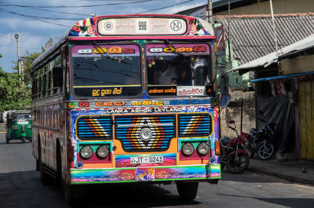 A bus on the street of Trincomalee, Sri Lankaのeditorial素材