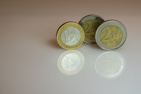 Collection of Euro coinsの写真素材