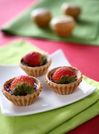 Strawberry tartsの写真素材