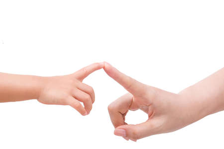 The big and the small isolated on white の写真素材