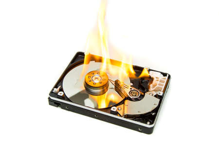 A Hard Disk Drive On Fireの写真素材