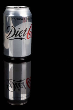 London, United Kingdom - May 11, 2017. Can of Diet Coke. Diet Coke is sweatened with aspartame instead of sugar.のeditorial素材