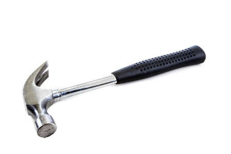 Metal hammer isolated on a white backgroundの写真素材