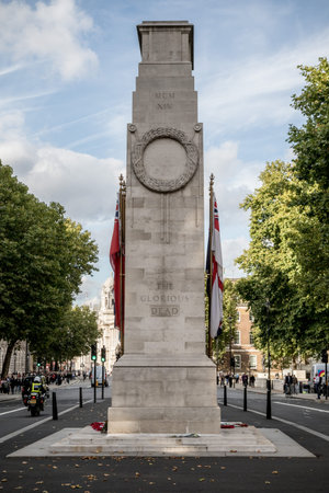 London, 28th September 2017:-The Cenotaph, Whitehall. Now designated the United Kingdom's official...
