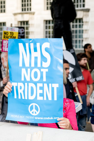 London, 28th September 2017:- Protesters gather in Whitehall, opposite Downing Street, to protest...