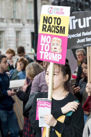London, 28th September 2017:- Protesters gather in Whitehall, opposite Downing Street, to protest...