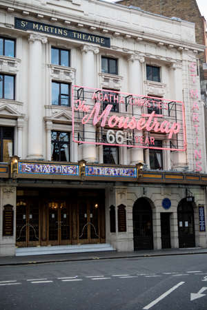 London, United Kingdom, 18th Febuary 2018:-The Mousetrap at St. Martins theatre now into the 66th year of it's west end runのeditorial素材
