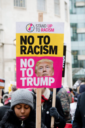 London, United Kingdom, 17th March 2018:- The Stand Up to Racism march through central London from...