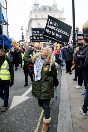 London, United Kingdom, 17th March 2018:- The Stand Up to Racism march through central London from...